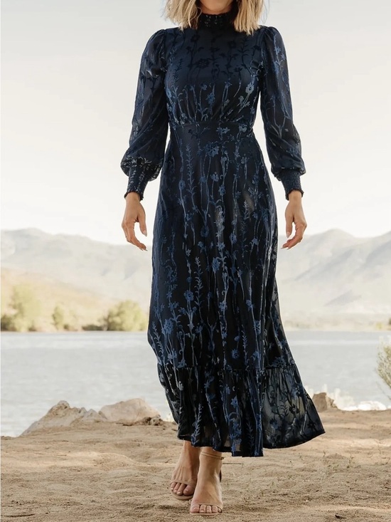 Baltic Born Dresses & Skirts - Baltic Born green Floral Puff-Sleeve Maxi Dress, NWT